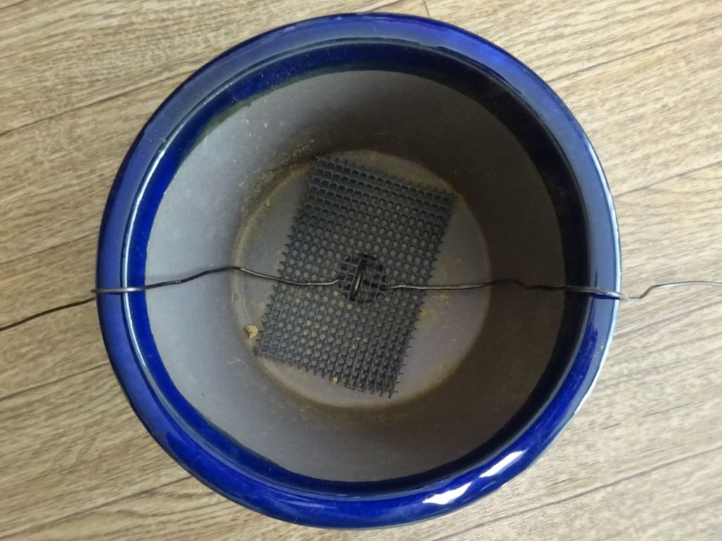 固定用針金をセットし左右に振り分け