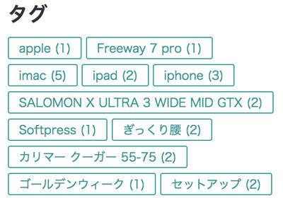 カスタマイズ後のタグ